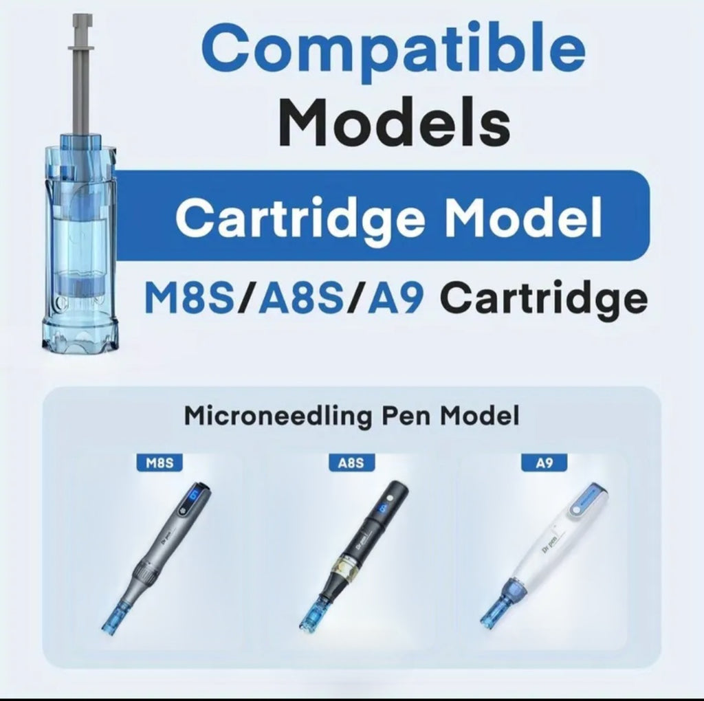 Nano+18+36+42 pins M8S Cartridge Needles, Blue Transparent, 20 Piece Set, Professional